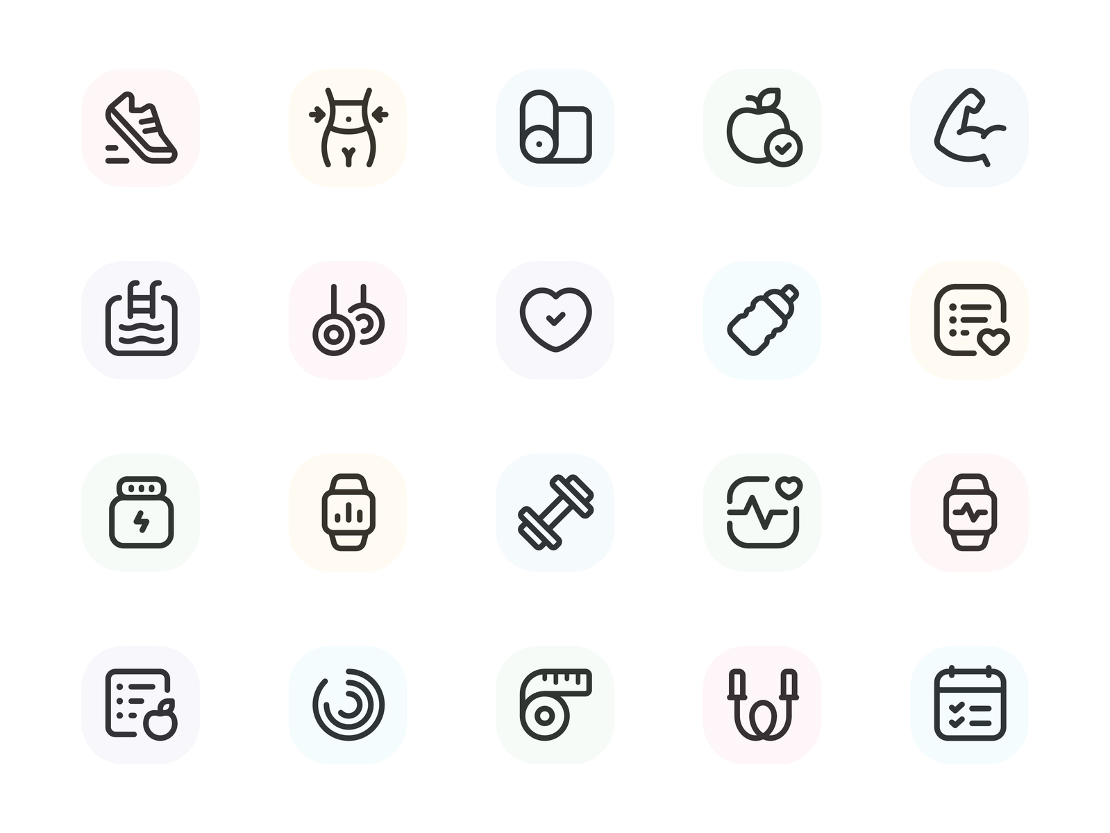 Myicons — Fitness, Sport vector line icons pack by Myicons on Dribbble