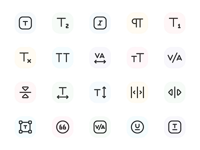 Myicons — Type, Paragraph, Character vector line icons pack