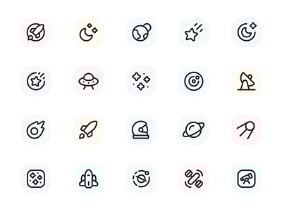 Myicons — Space, Technology vector line icons pack