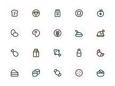 Myicons — Food vector line icons pack