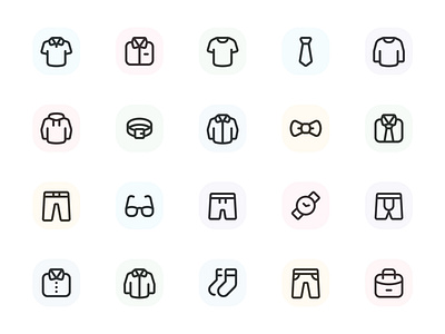 Myicons — Clothes, Accessories vector line icons pack