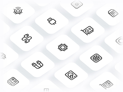 Myicons — Hardware, Components vector line icons pack