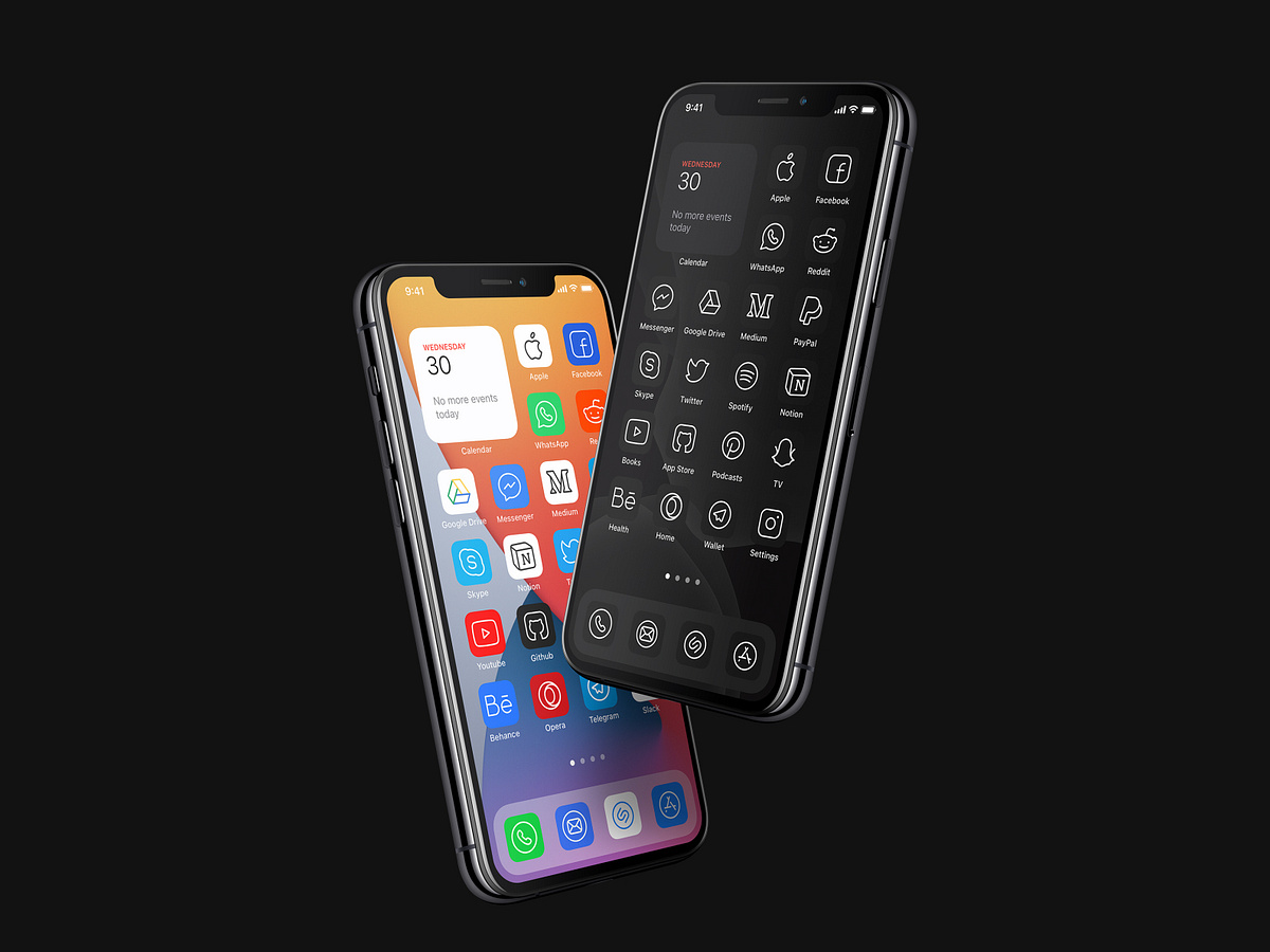 iOS 14 icons — home screen vector line icons pack by Myicons on Dribbble