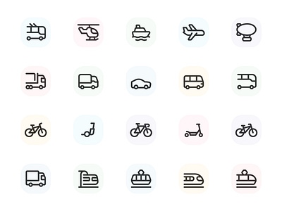 Myicons — Transportation vector line icons pack