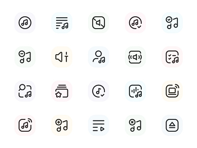 Myicons — Music, Sound vector line icons pack