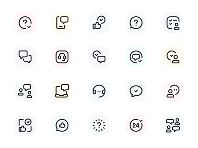 Myicons✨ — Support, Help, Question vector line icons pack