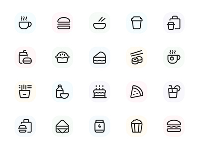 Myicons✨ — Fast Food, Drink vector line icons pack