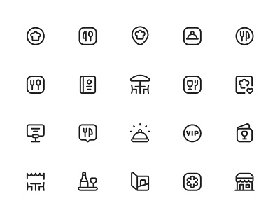 Myicons — Restaurant, Cafe vector line icons pack by Myicons on Dribbble