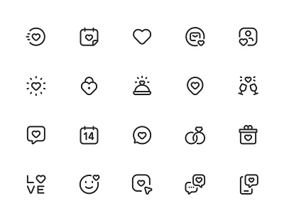 Myicons✨ — Romance, Valentines Day, Love  vector line icons pack