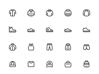 Myicons✨ — Clothes, Accessories vector line icons pack