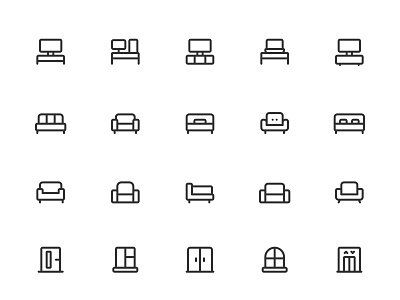 Myicons✨ — Furniture, Home vector line icons pack