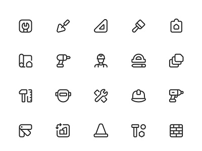 Myicons✨ — Construction, Tools vector line icons pack