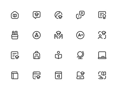 Myicons✨ — School, Learning vector line icons pack