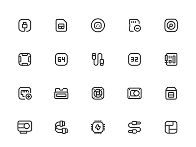 Myicons✨ — Hardware, Components vector line icons pack