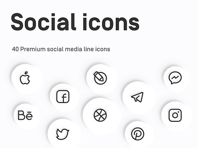 Myicons: Social, Media line Icons flat icons icon icon collection icon design icon set icons line icons media icons myicons social icons ui ux