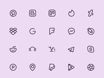 Myicons — Social, Media line icons flat icons icon collection icon design icon set icons icons pack icons set interface icons line icons myicons social icons ui ui design ui designer ui icons ui kit ui web design uiux web design web designer