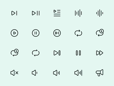 Myicons — Audio, Music line icons
