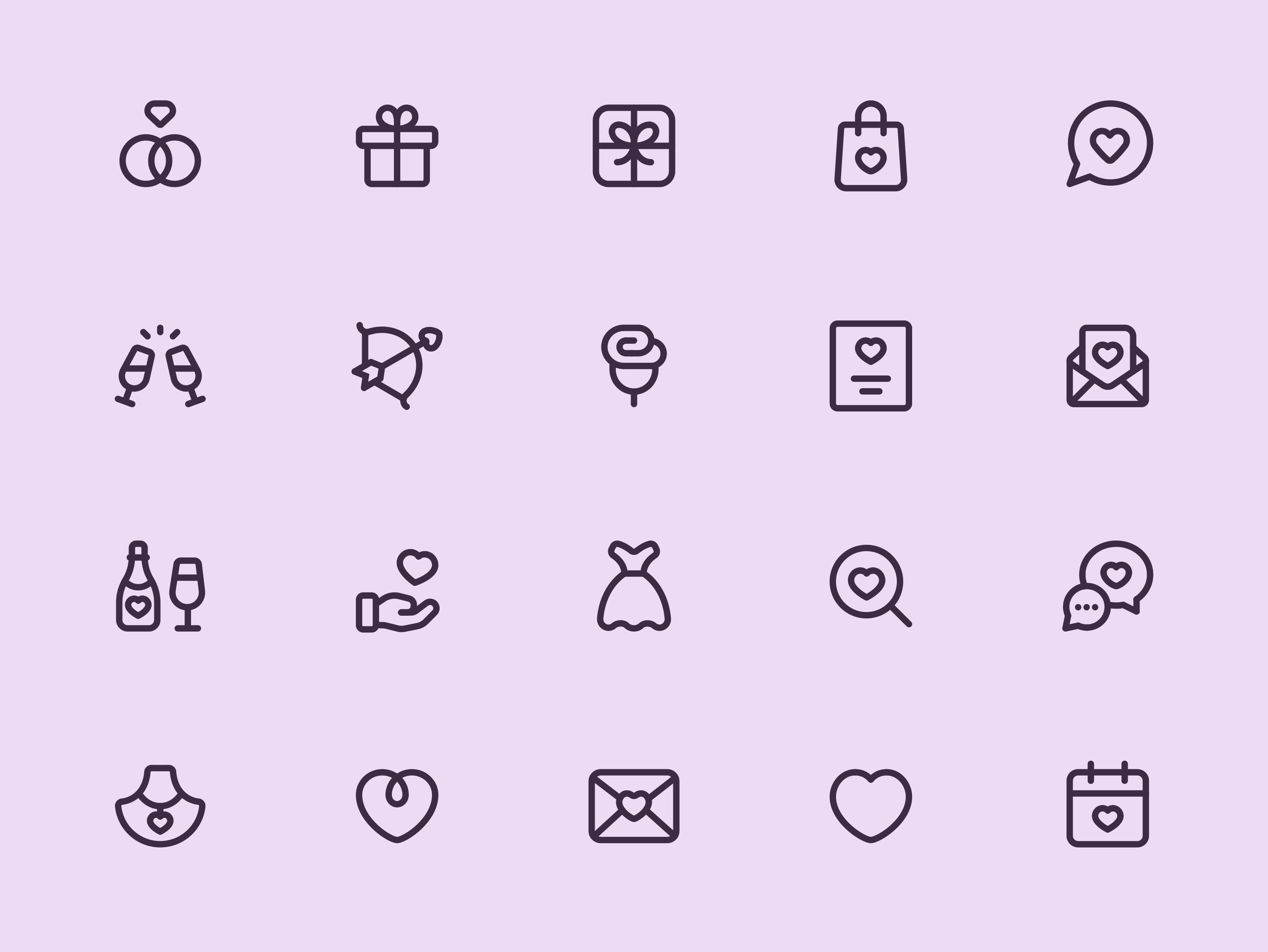 Myicons — Romance, Wedding, Valentine line icons by Myicons on Dribbble