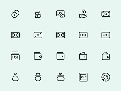 Myicons — Money, Coins line icons