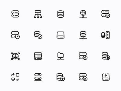 Myicons — Databases, Servers line icons flat icons icon design icons icons pack interface icons line icons myicons ui ui design ui designer ui icons web designer