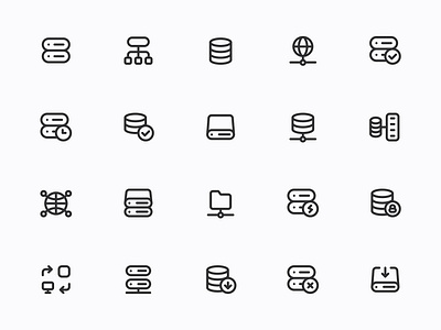 Myicons — Databases, Servers line icons