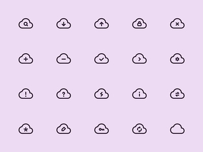 Myicons — Cloud vector line icons