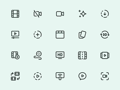 Myicons — Video, Movies line icons essential icons flat icons icon design icon pack icons icons design icons pack interface icons line icons myicons ui ui design ui designer ui icons ui kit ui pack ui set web design web designer web ui