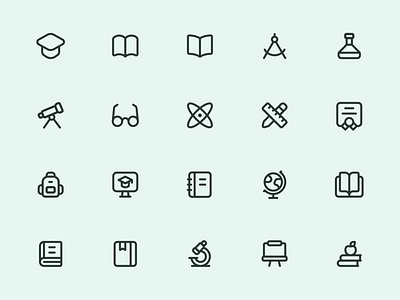 Myicons — School, Learning vector line icons