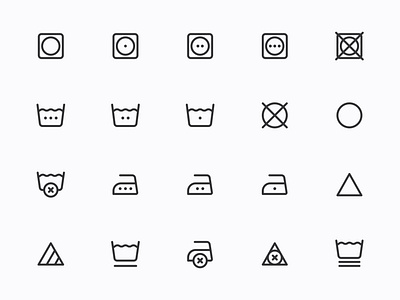 Myicons — Laundry, Care, Fabric vector line icons