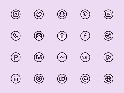 Myicons — Circle, Social, Media vector line icons essential icons flat icons icon design icon pack icons icons design icons pack interface icons line icons myicons ui ui design ui designer ui icons ui kit ui pack ui set web design web designer web ui