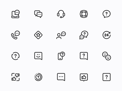 Myicons — Support, Help, Service line icons