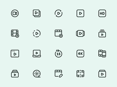 Myicons — Video, Movies vector line icons essential icons flat icons icon design icon pack icons icons design icons pack interface icons line icons myicons ui ui design ui designer ui icons ui kit ui pack ui set web design web designer web ui