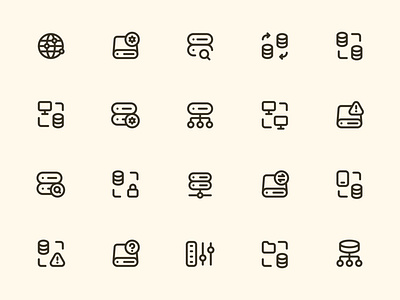 Myicons — Servers, Databases vector line icons essential icons flat icons icon design icon pack icons icons design icons pack interface icons line icons myicons ui ui design ui designer ui icons ui kit ui pack ui set web design web designer web ui