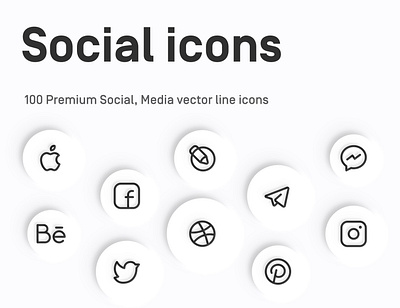 Myicons — 100 Premium Social, Media vector line icons essential icons flat icons icon design icon pack icons icons design icons pack interface icons line icons myicons ui ui design ui designer ui icons ui kit ui pack ui set web design web designer web ui