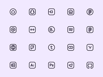 Myicons — Social, Media vector line icons