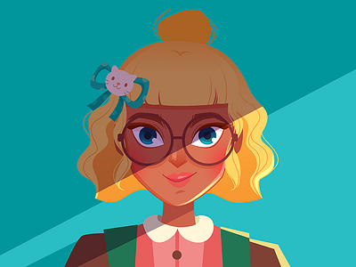 Cyan cyan girl illustration outfit vector