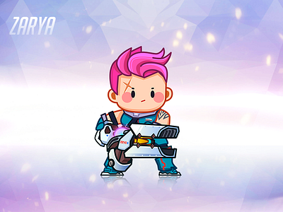 Zarya character game illustration overwatch vector zarya