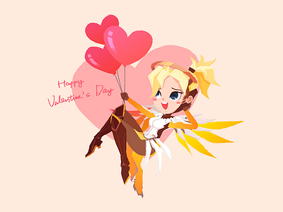 Mercy character game illustration mercy overwatch painting