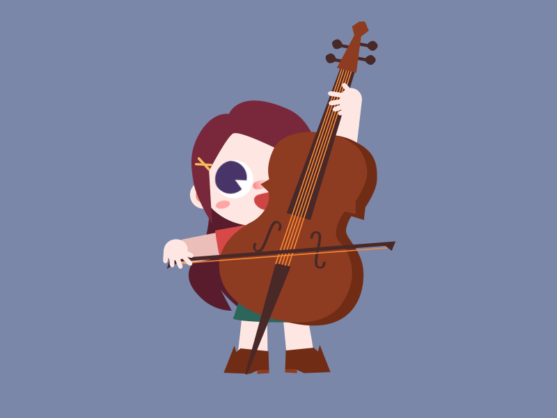 Violoncello animation character design gif illustration loop violoncello