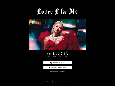 Lover Like Me Pre-save branding cl dailyui design graphic design kpop loadingapge music ui ux website