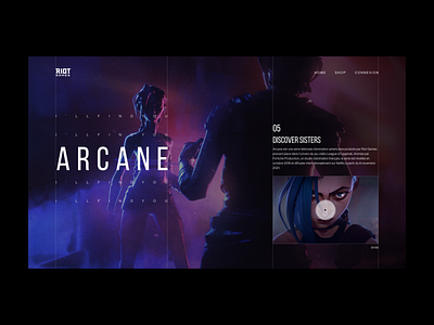 Arcane Discover Sisters adobexd arcane design games jinx leagueoflegends riot ui vi website