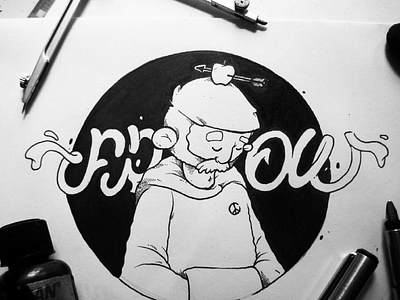 F R O W cartoon bnw fineart doodle