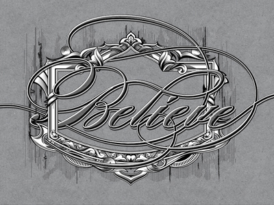 Believe 3d custom type type frame lettering ornaments text effect retro typography vintage