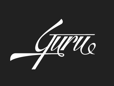Guru custom type logo guru lettering logo design text effect retro typography vintage