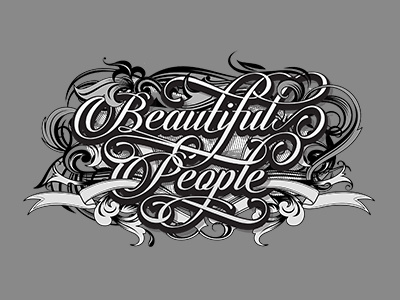 Beautiful People decorative floral lettering ornament retro type typo typography vintage