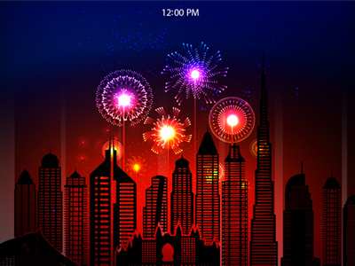 Happy New Year 2016 dubai. fireworks illustration new ui ux web year