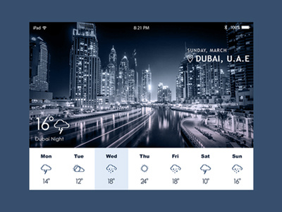 Dubai App app concept design dubai icon process social ui ux weather