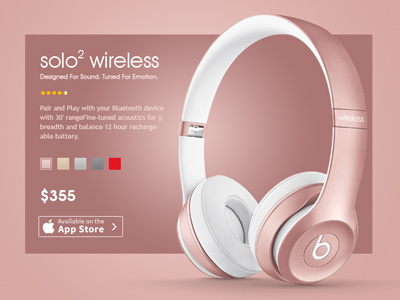 Beats headphone Design Concept app audio clean concept headphone interface music typography ui website