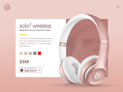 Beats headphone Design Concept 2 app audio clean concept headphone interface music typography ui website