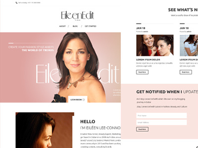 Beauty Fashion Bloger Page clean dubai icons interface ios landing page. profile ui ux web